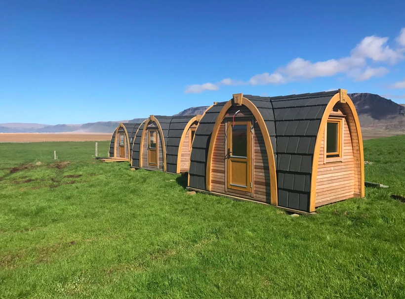 Melanes camping sleeping huts in Westfjords on Reykjanes Peninsula